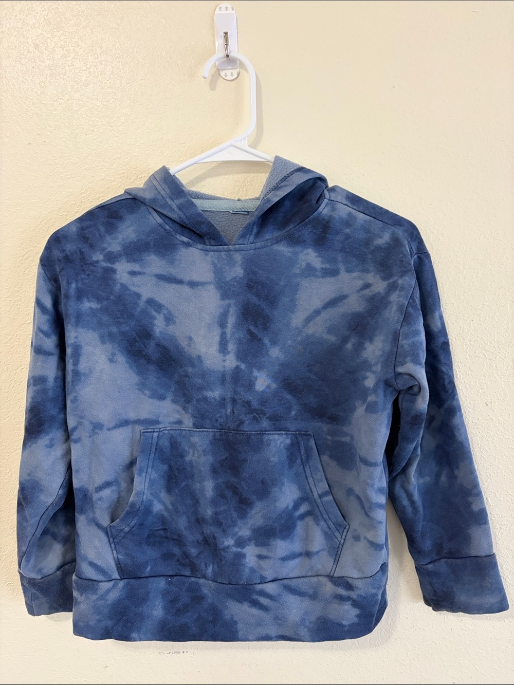 Old Navy Men's Blue Tie-Dye Zip-Up Hoodie Sweater